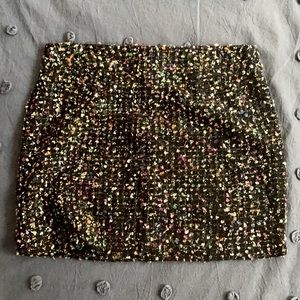 FOREVER21 A-line, multi-colored woven mini skirt. Size Small.